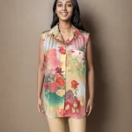 Floral Gradient Sleeveless Shirt